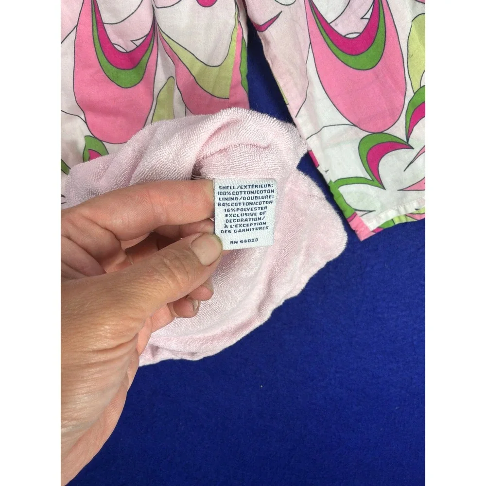 Boho Girls Old Navy Floral Terry Lined Swim Cover Up 5T Pink Green
